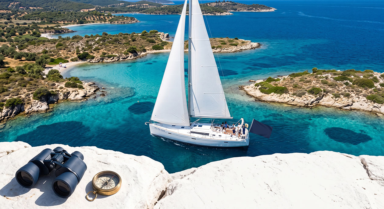 sailboat on beautiful blue waters