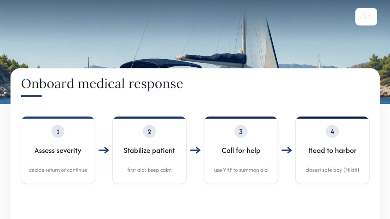 Four-step onboard medical emergency response