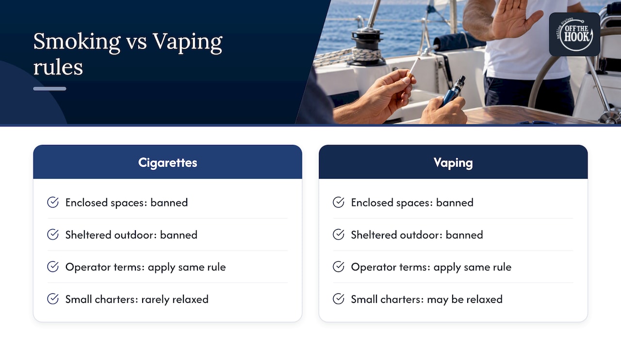 Comparison of smoking and vaping vessel rules