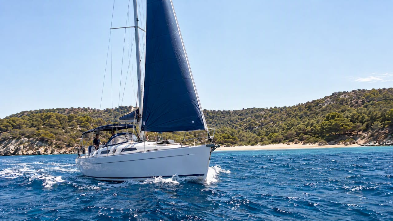 Off The Hook sailing across Halkidiki waters Off The Hook sailing across Halkidiki waters