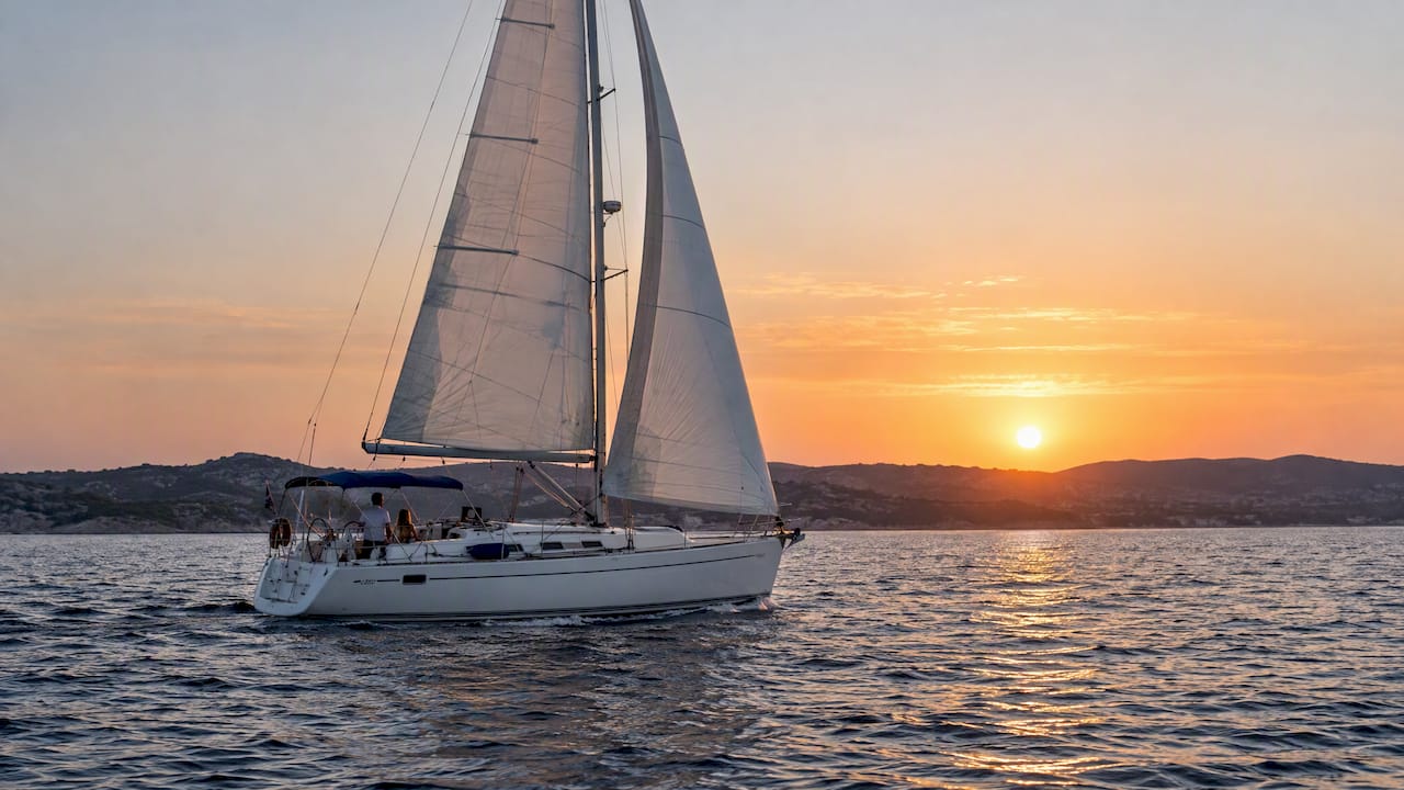 Off The Hook sailing at Halkidiki sunset